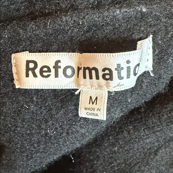 Reformation Val Regenerative Wool Embellished Button Cardigan Sz M Black - Picture 5 of 5